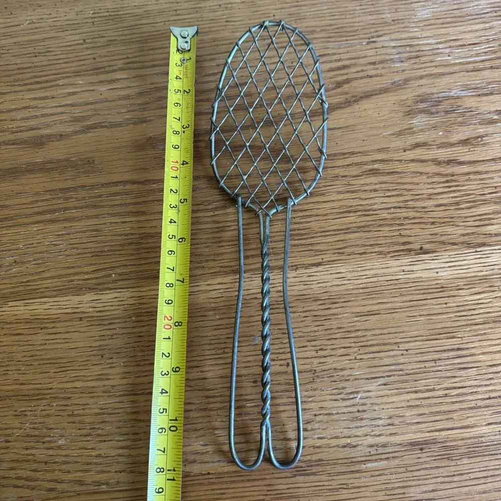 Antique Primitive Twisted Wire Mesh Skimmer Strainer Spoon Rustic‎ Farmhouse